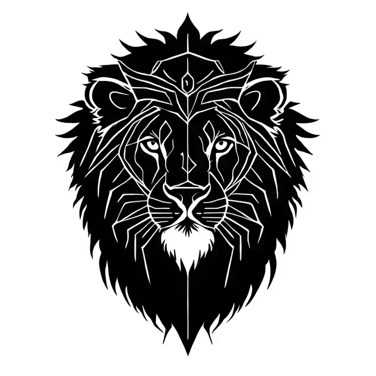 sun lion pride black white with the lordss prayer tattoo design idea