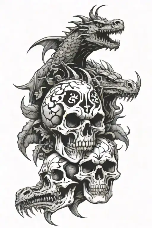 Far Cry 3 skulls and dragon tattoo design idea