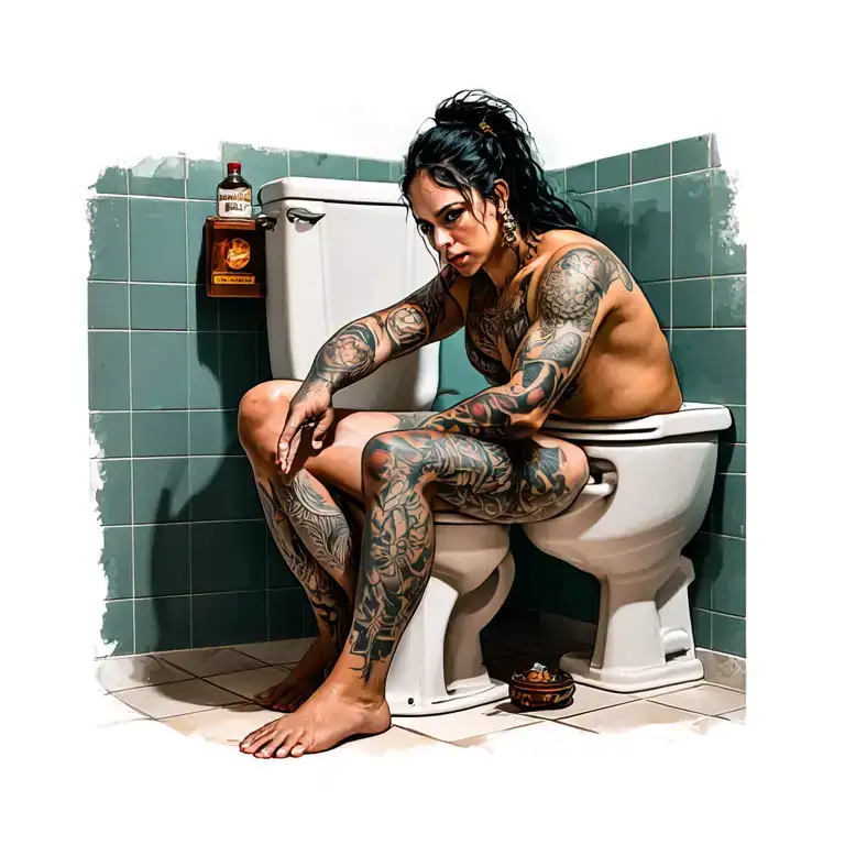Gigi Ricci on the toilet tattoo design idea