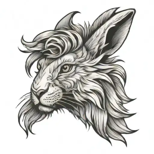 lionhead rabbit tattoo design idea