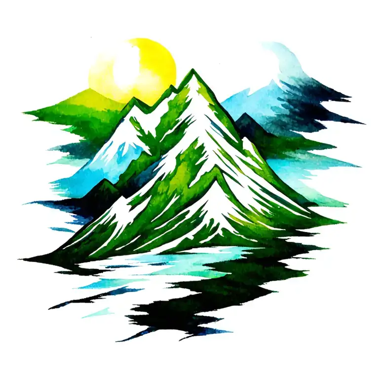 Mountain tattoo design idea
