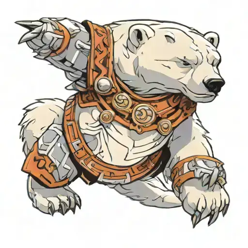 warrior polar bear tattoo design idea
