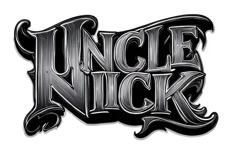 "Uncle Nick" Text tattoo design idea