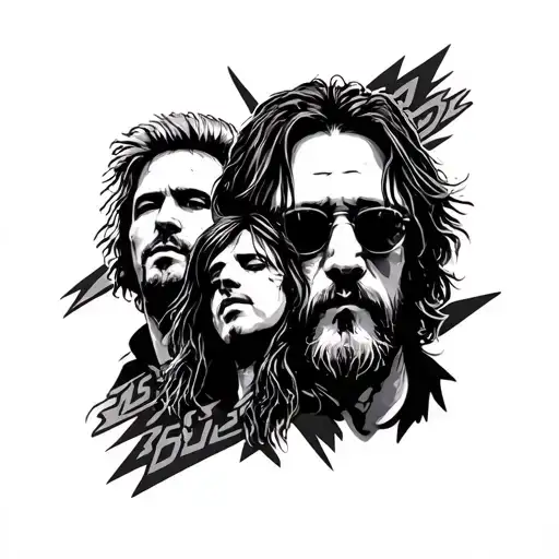 foo fighters, sleep token, green day tattoo design idea