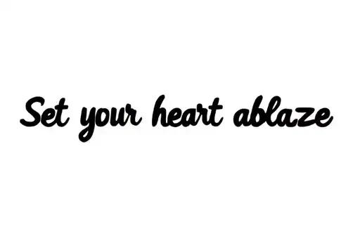 "Set your heart ablaze" tattoo design idea