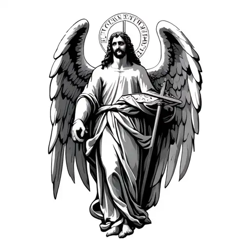 Ave Christus Rex croatian flag and arc angel michael tattoo design idea