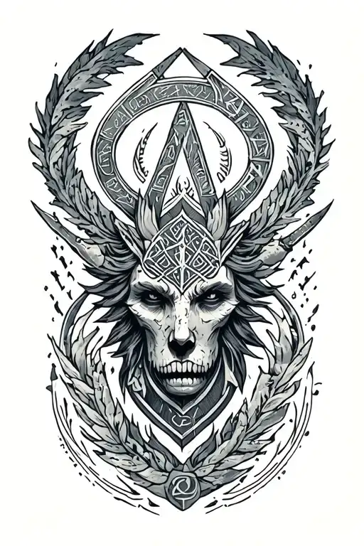 real nordic runes tattoo design idea