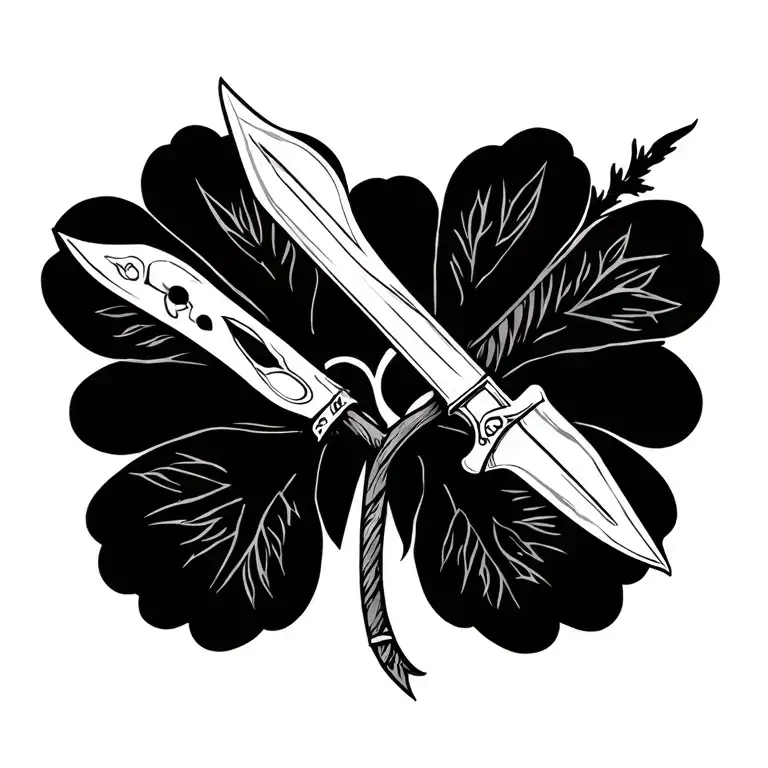 black clover tatoo with the blades and the 5clover symbol and the not yet I'm not done surpass my limits with the also i tattoo design idea