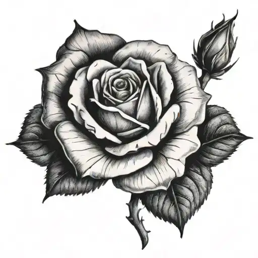 rose growing from concrete tattoo design idea