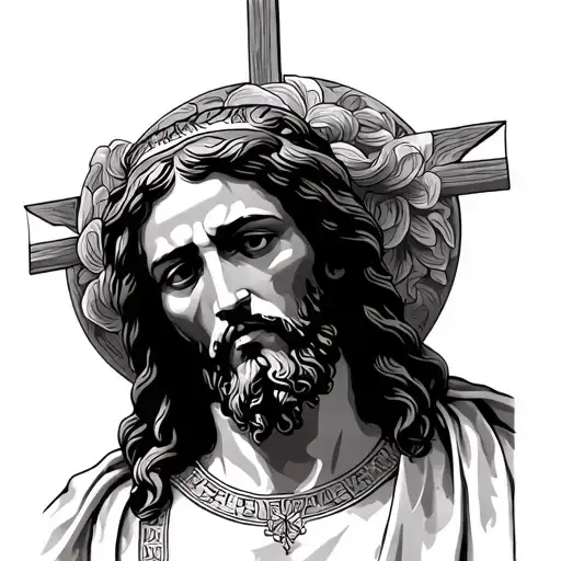 black jesus christ tattoo design idea