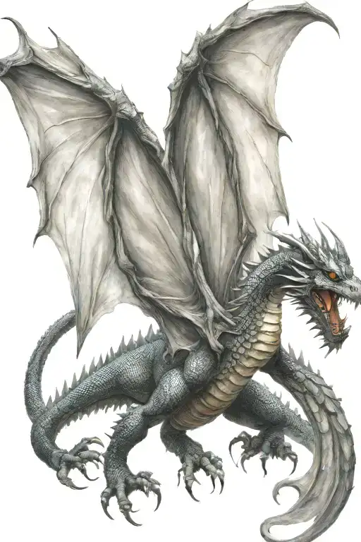 a twoheaded dragon with two wings tattoo design idea