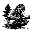 Native American plumber fixing tattoo design idea