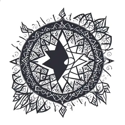 Islamic moon and star tattoo design idea