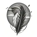 feathers falling tattoo design idea