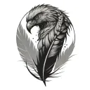 feathers falling tattoo design idea