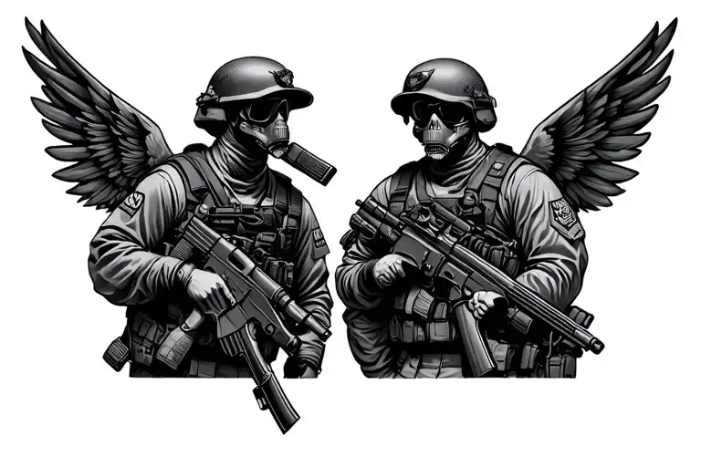 navy seals carying tattoo design idea