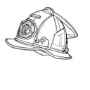 firefighter helmet resting tattoo design idea