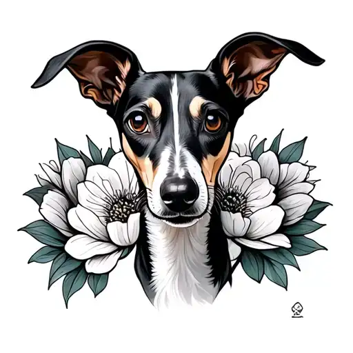 Whippet tattoo design idea