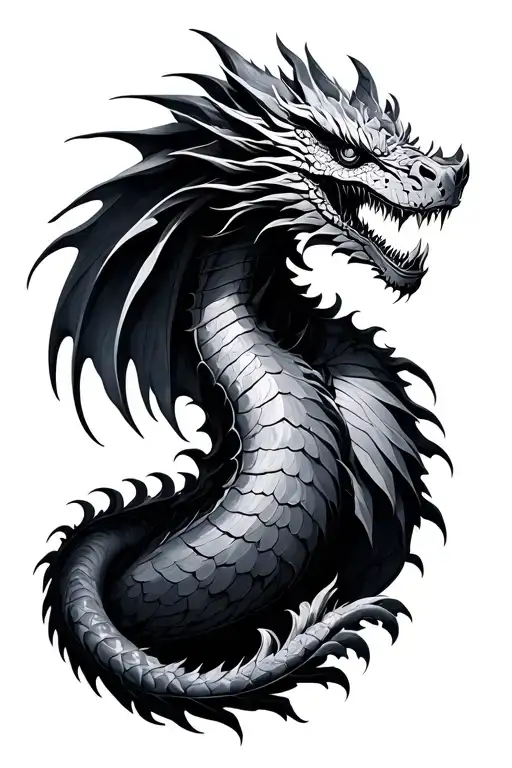 Dragons and technology inspired Mandala tattoo design idea