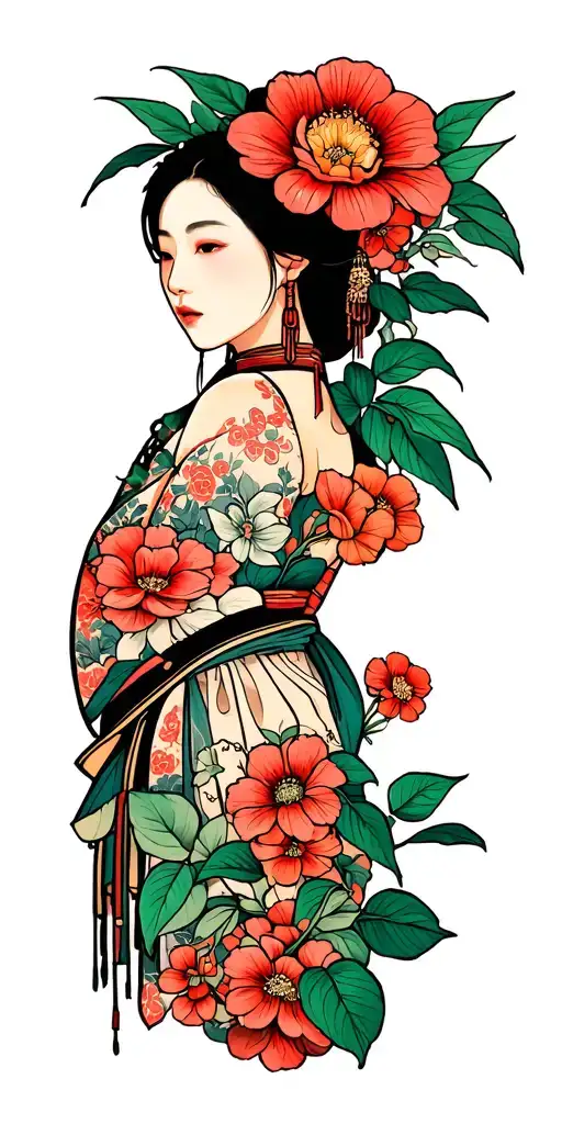 gardening theme tattoo design idea