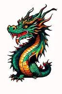 American traditional dragon  tattoo design idea