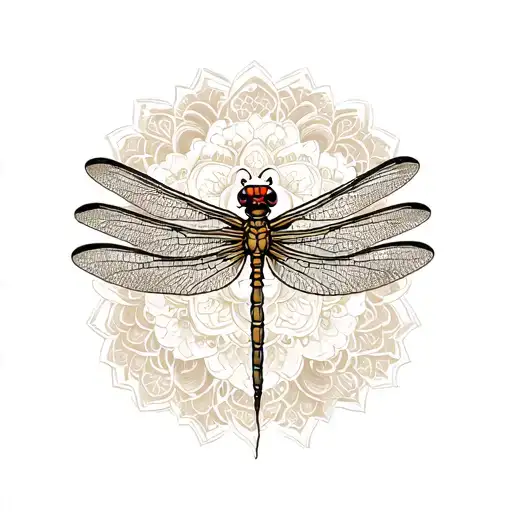 Dragonfly with mandala tattoo design idea