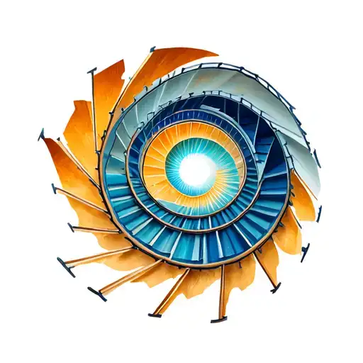 spiritual spiral staircase circling tattoo design idea