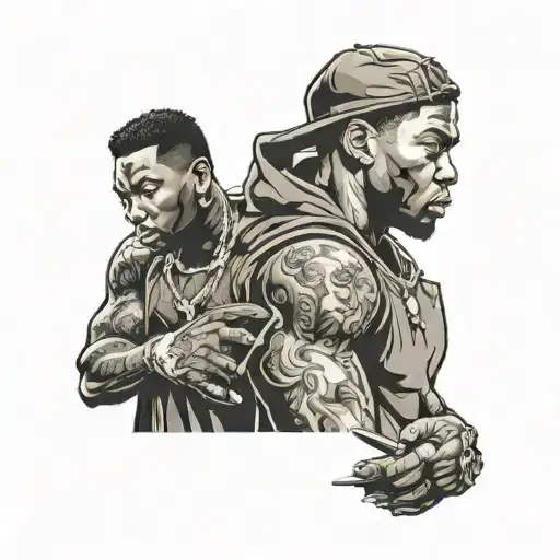 GET RICH OR DIE TRYIN tattoo design idea