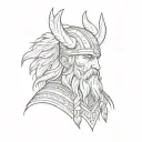 viking warrior wearing wolf head on top of his head like in the northman movie tattoo design idea