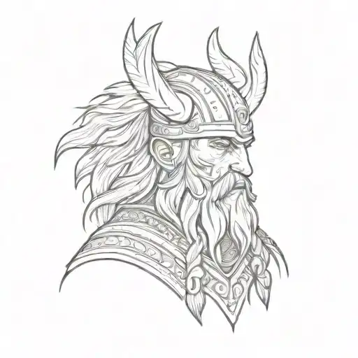 viking warrior wearing wolf head on top of his head like in the northman movie tattoo design idea