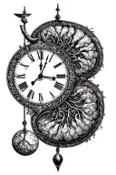 1 kidney pendulum clock tattoo design idea