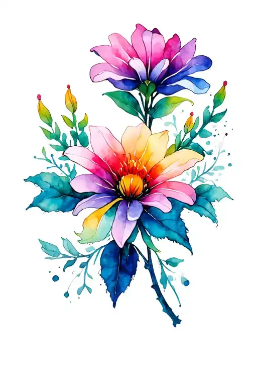 spiderlili flower tattoo design idea