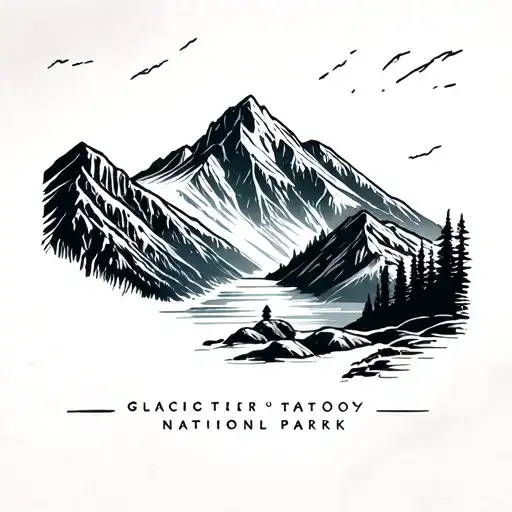 glacier national park unique tattoo design idea