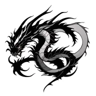 abstract dragon wrapped tattoo design idea