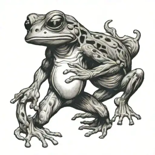 frog and monkey boxing eachother tattoo design idea