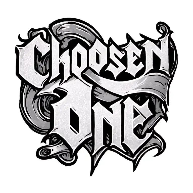 "Chosen One" scroll with writing inside tattoo design idea