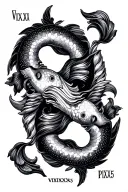 "VIXIXXX5" leo and pisces sign mixed tattoo design idea