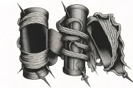 surgical sutures with surgical needle and thread attached tattoo design idea