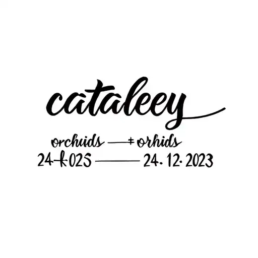 I want to draw my daughter Name on my fore arm , her name is " cataleya= orchids" and she is born on 24-12-2023, tattoo design idea