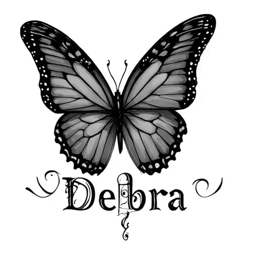 "Debra" gothic butterfly  tattoo design idea