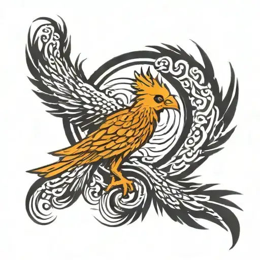 Phoenix mirror from Shenmue tattoo design idea