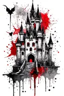 gothic castle tattoo design idea
