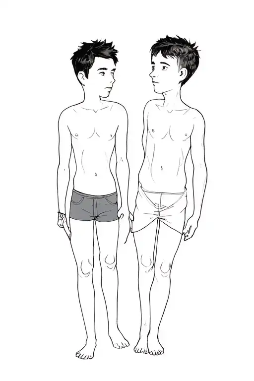 Dad and little son for forearm tattoo design idea