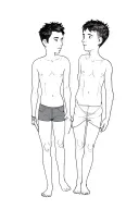 Dad and little son for forearm tattoo design idea