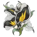 calla lily intertwined tattoo design idea