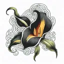 calla lily intertwined tattoo design idea