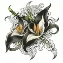 calla lily intertwined tattoo design idea