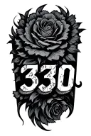 330 area code and random design tattoo design idea
