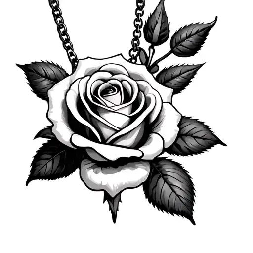 Rose Necklace tattoo design idea