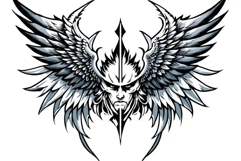warrior wing tattoo design idea
